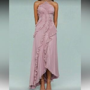 Elegant Pink Ruffled Dress- Daisy Mae